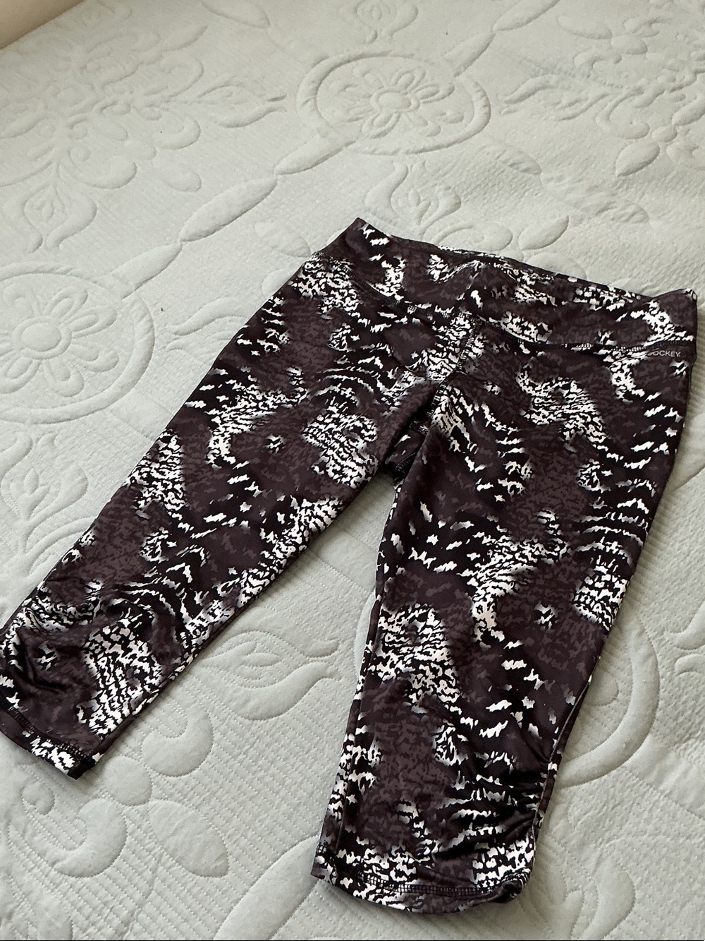 Jockey Black, Brown and White Mixed Animal Patterned Capri Leggings